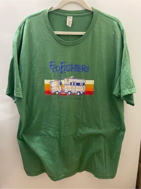 Vintage Foo Fighters Band RV T-shirt Spectra Size XXL 2X Green